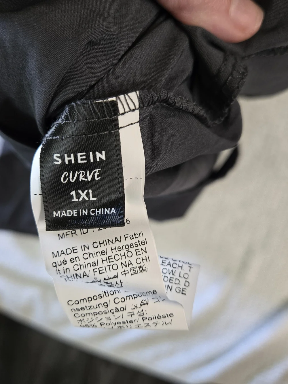 SHEIN Charcole Short Sleeve Tiered Button-dress